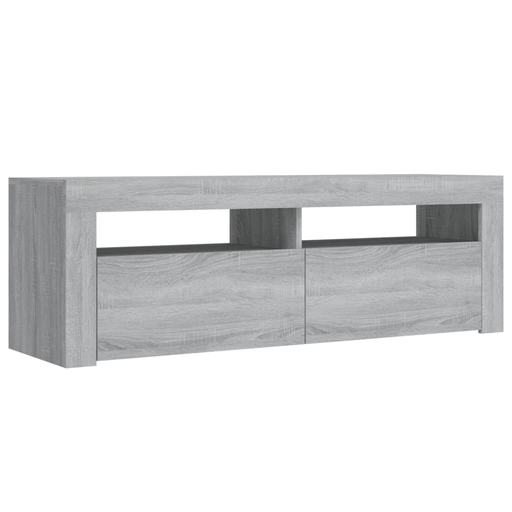 vidaXL TV Cabinet with LED Lights Grey Sonoma 120x35x40 cm