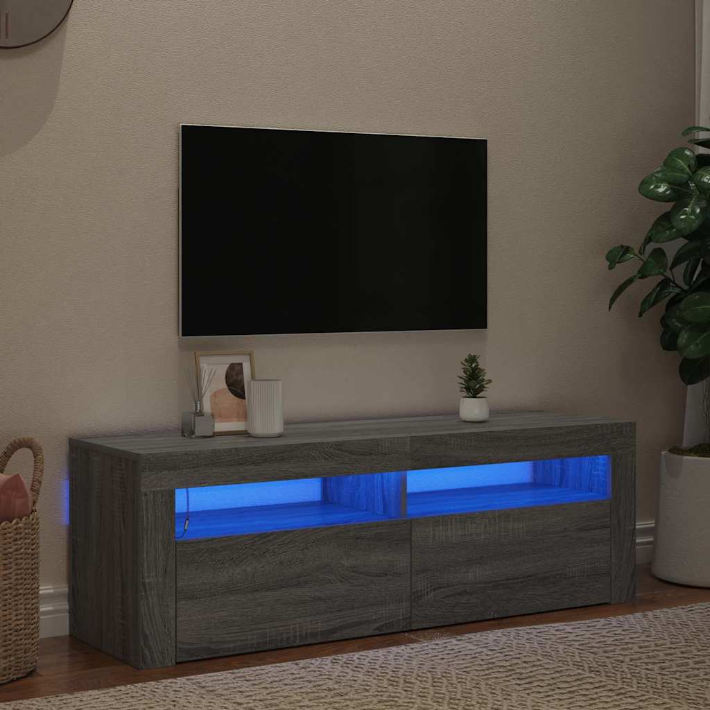 TV Cabinet with LED Lights Grey Sonoma 120x35x40 cm