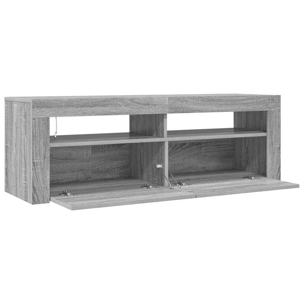 TV Cabinet with LED Lights Grey Sonoma 120x35x40 cm