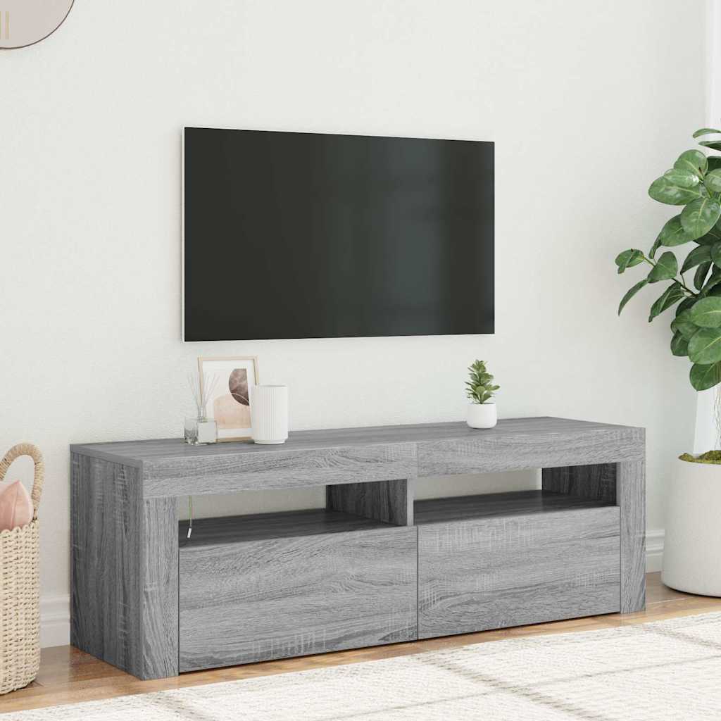TV Cabinet with LED Lights Grey Sonoma 120x35x40 cm