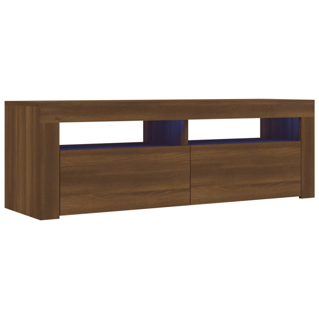 vidaXL TV Cabinet with LED Lights Brown Oak 120x35x40 cm