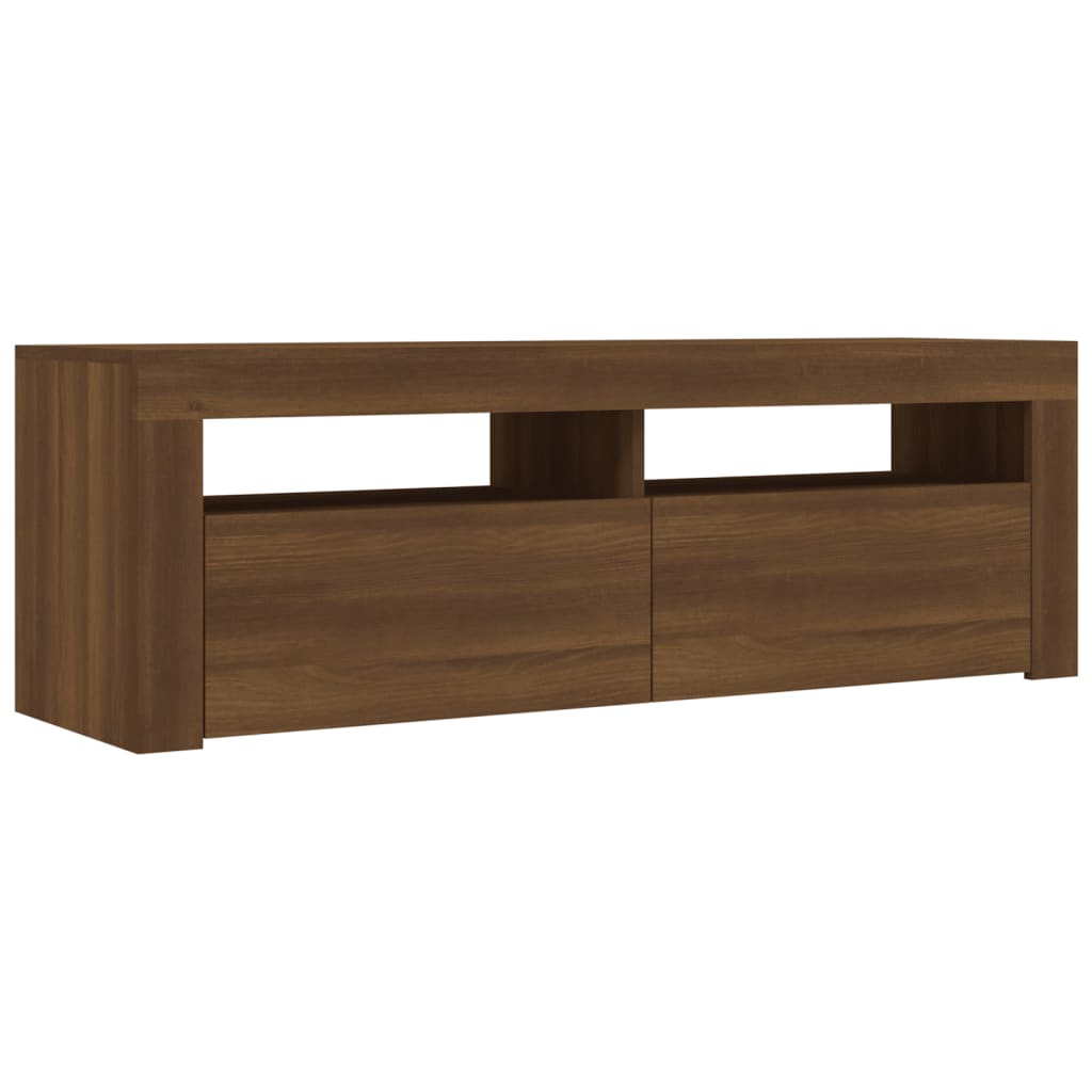 vidaXL TV Cabinet with LED Lights Brown Oak 120x35x40 cm