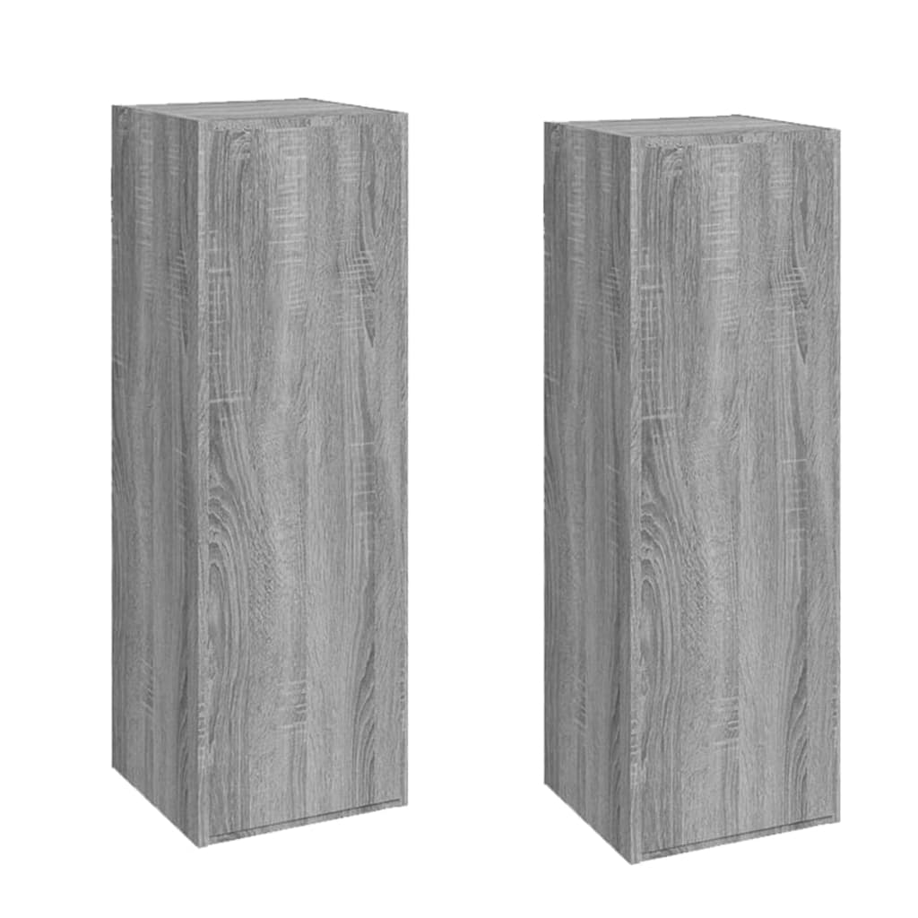 vidaXL TV Cabinets 2 pcs Grey Sonoma 30.5x30x90 cm Engineered Wood