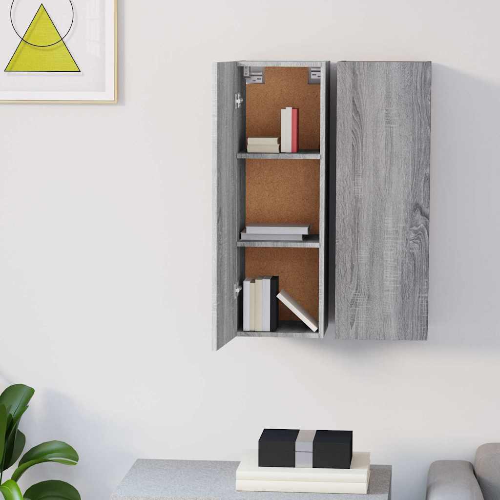 2 Piece TV Cabinet Set Grey Sonoma 30,5x30x90 cm Engineered Wood