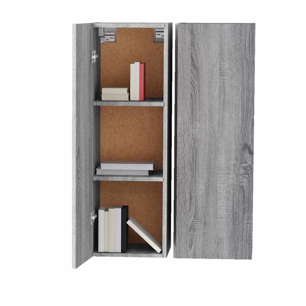 2 Piece TV Cabinet Set Grey Sonoma 30,5x30x90 cm Engineered Wood