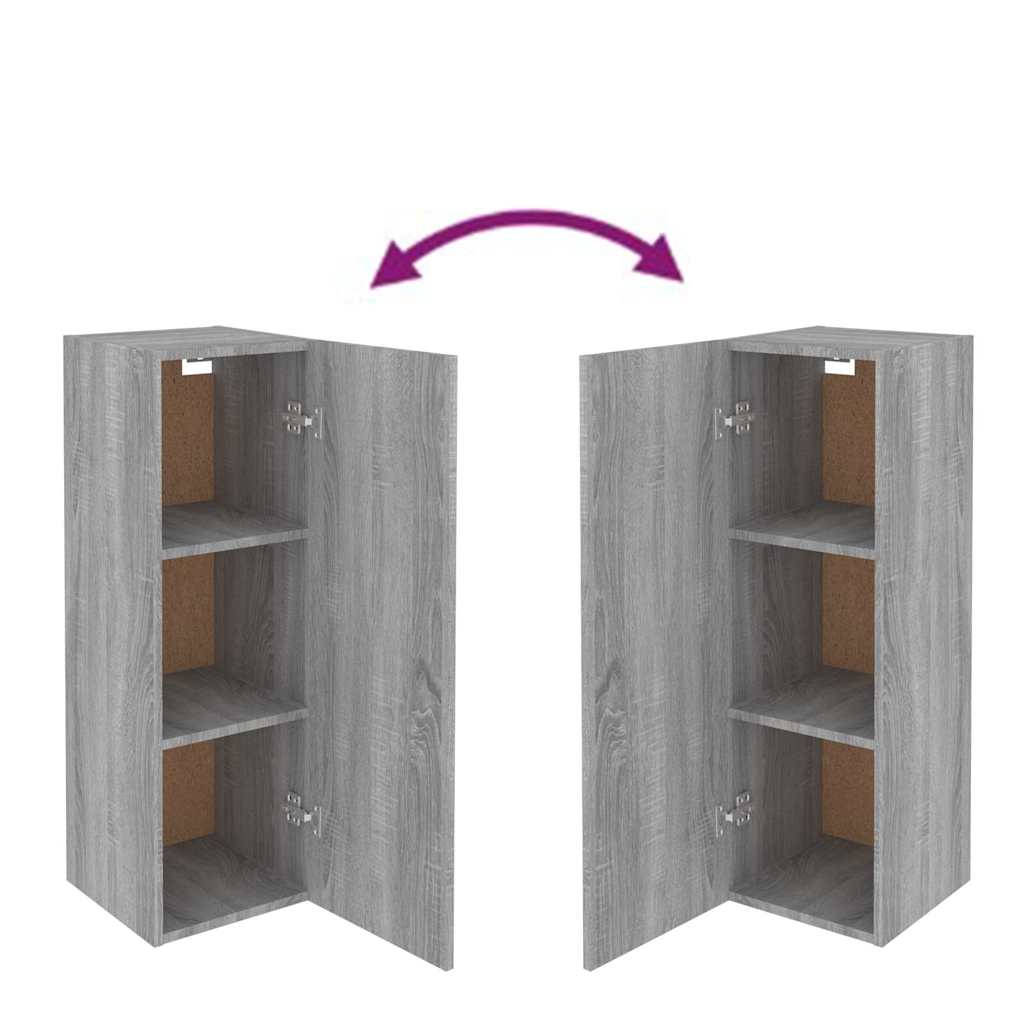 2 Piece TV Cabinet Set Grey Sonoma 30,5x30x90 cm Engineered Wood