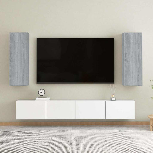 2 Piece TV Cabinet Set Grey Sonoma 30,5x30x90 cm Engineered Wood