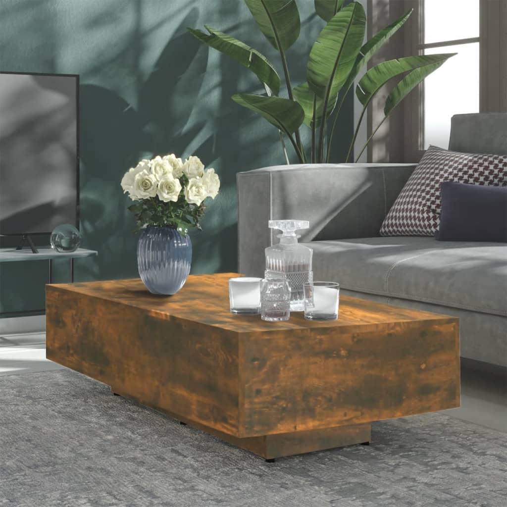 vidaXL Coffee Table Smoked Oak 100x49.5x31 cm Engineered Wood