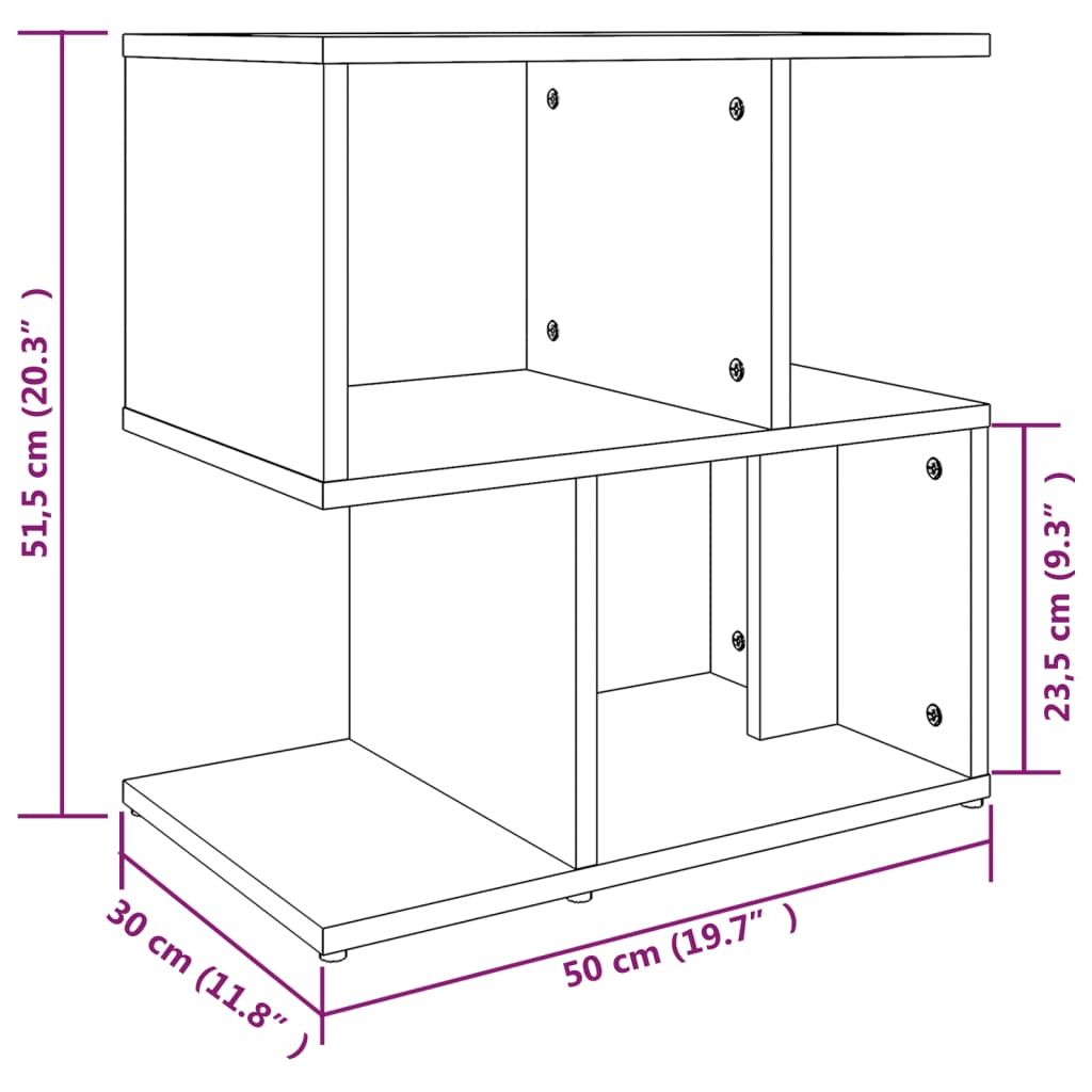 Bedside Cabinet Smoked Oak 50x30x51.5 cm Engineered Wood
