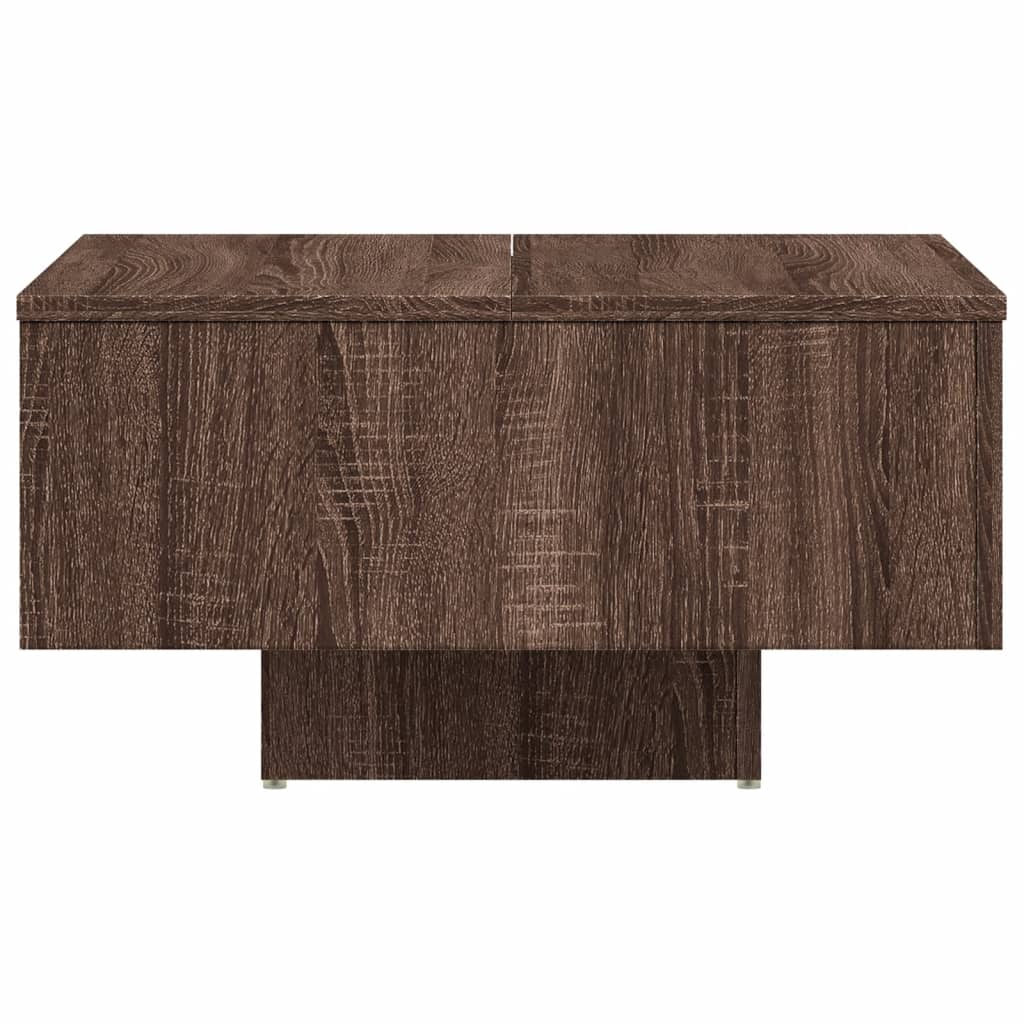 Table Basse Chêne Brun 60x60x31,5 cm Bois D'ingénierie