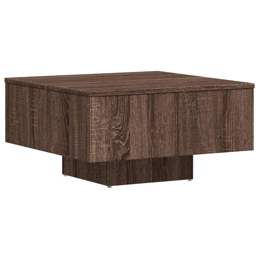 Table Basse Chêne Brun 60x60x31,5 cm Bois D'ingénierie