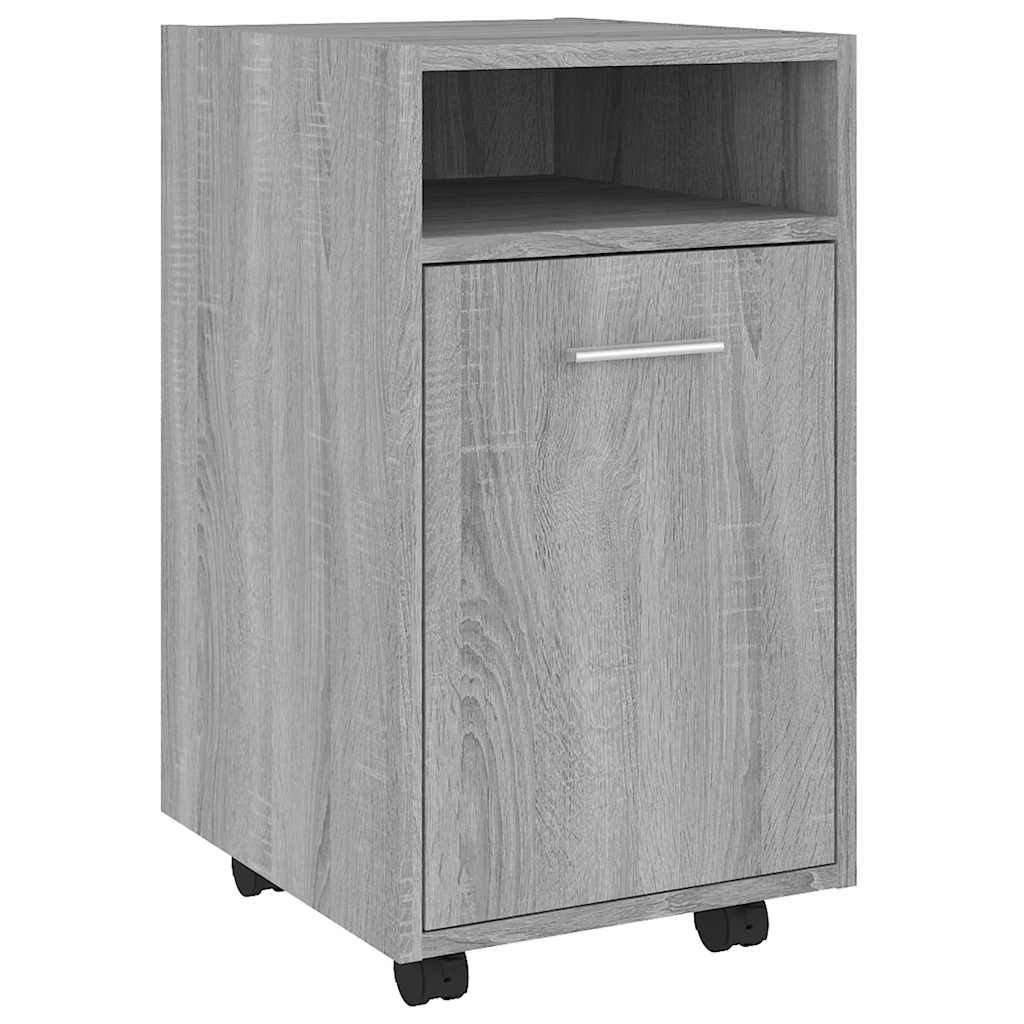 Side Cabinet with Wheels Grey Sonoma 33x38x60cm Engineered Wood