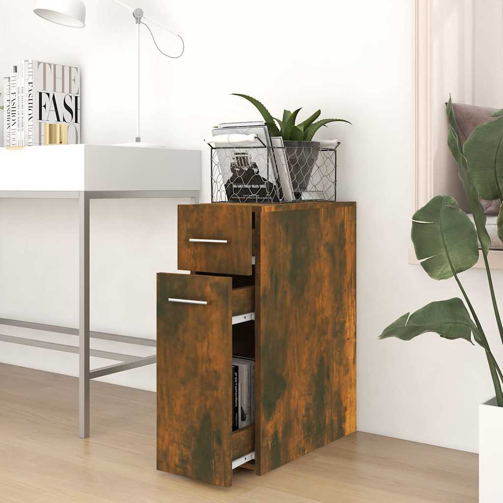 Apothecary Cabinet Smoked Oak 20x45,5x60 cm Engineered Wood