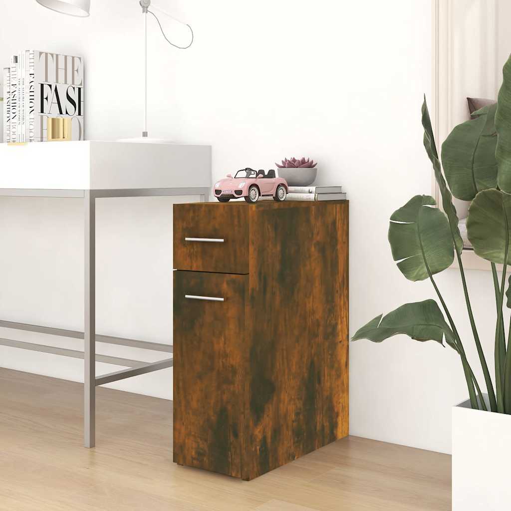 Apothecary Cabinet Smoked Oak 20x45,5x60 cm Engineered Wood