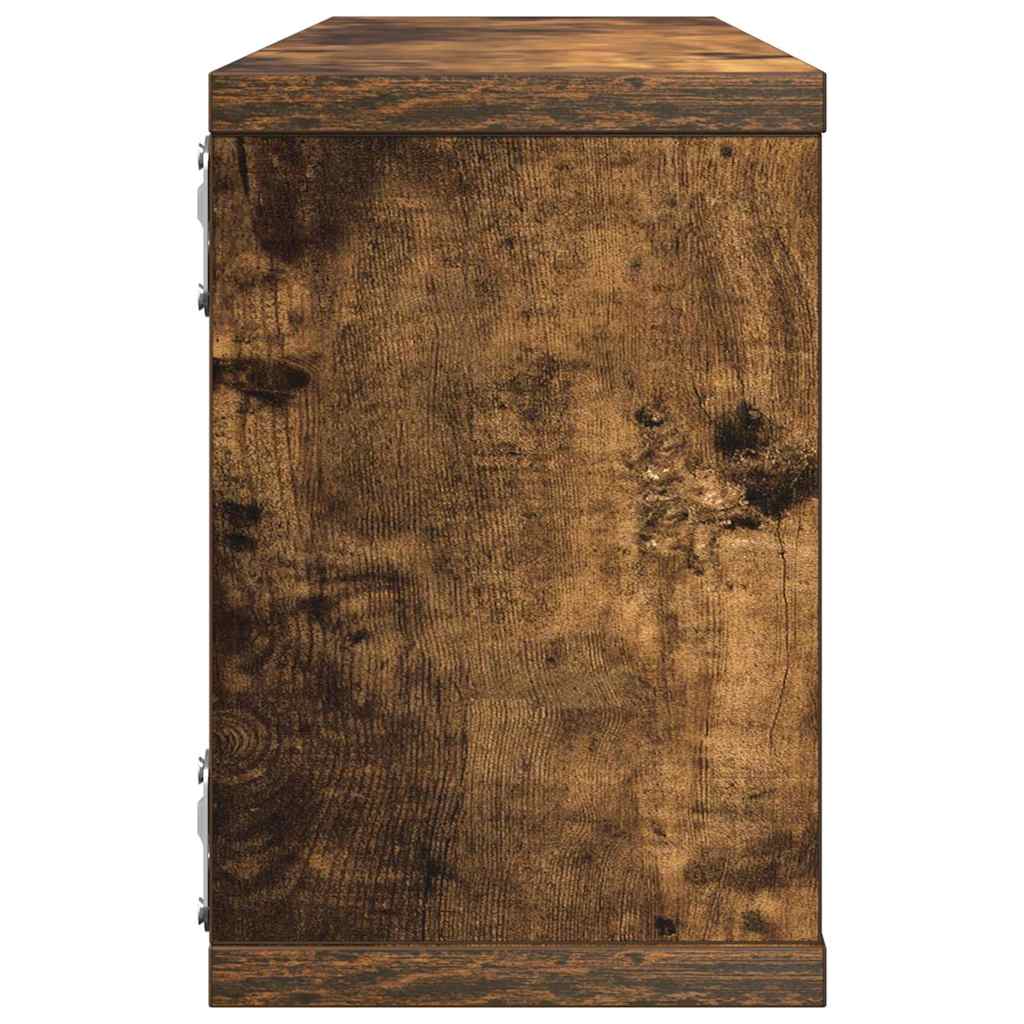 Wall Cube Shelves 4 pcs Smoked Oak 60x15x23 cm Engineered Wood