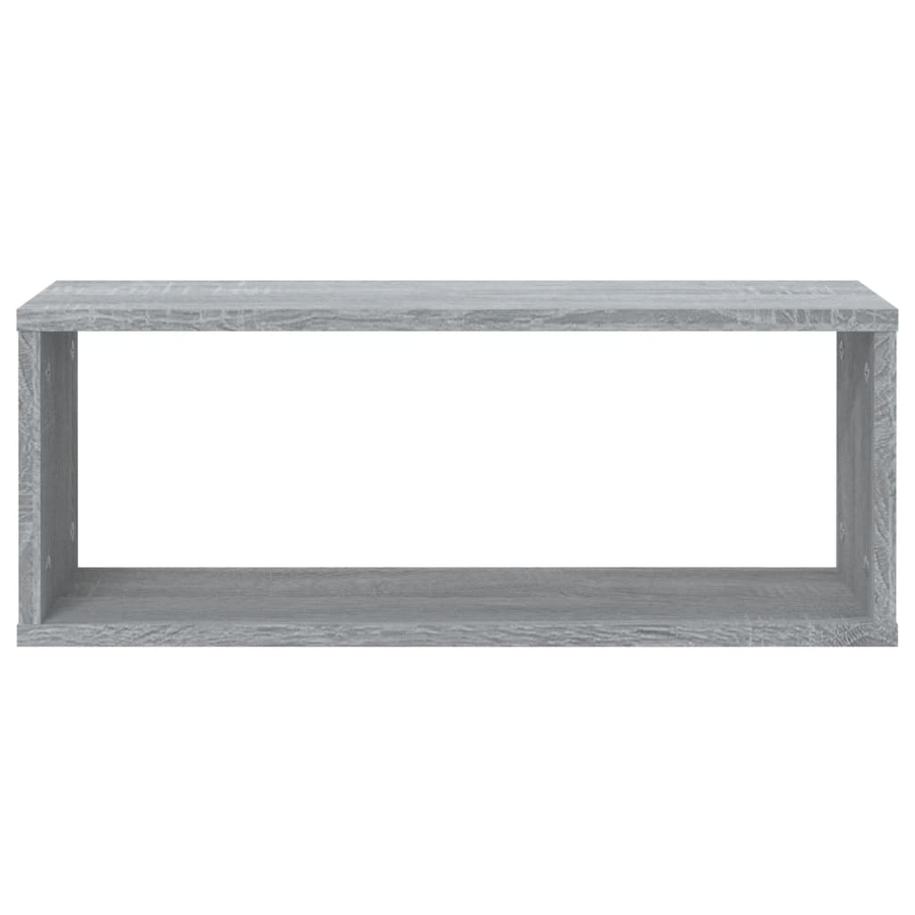 vidaXL Wall Cube Shelves 2 pcs Grey Sonoma 60x15x23 cm Engineered Wood