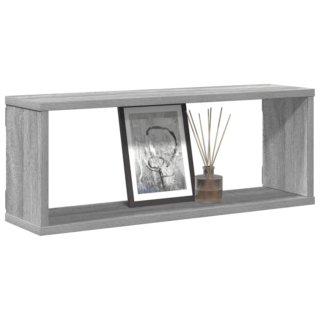 Wall Cube Shelves 4 pcs Grey Sonoma 60x15x23 cm Engineered Wood
