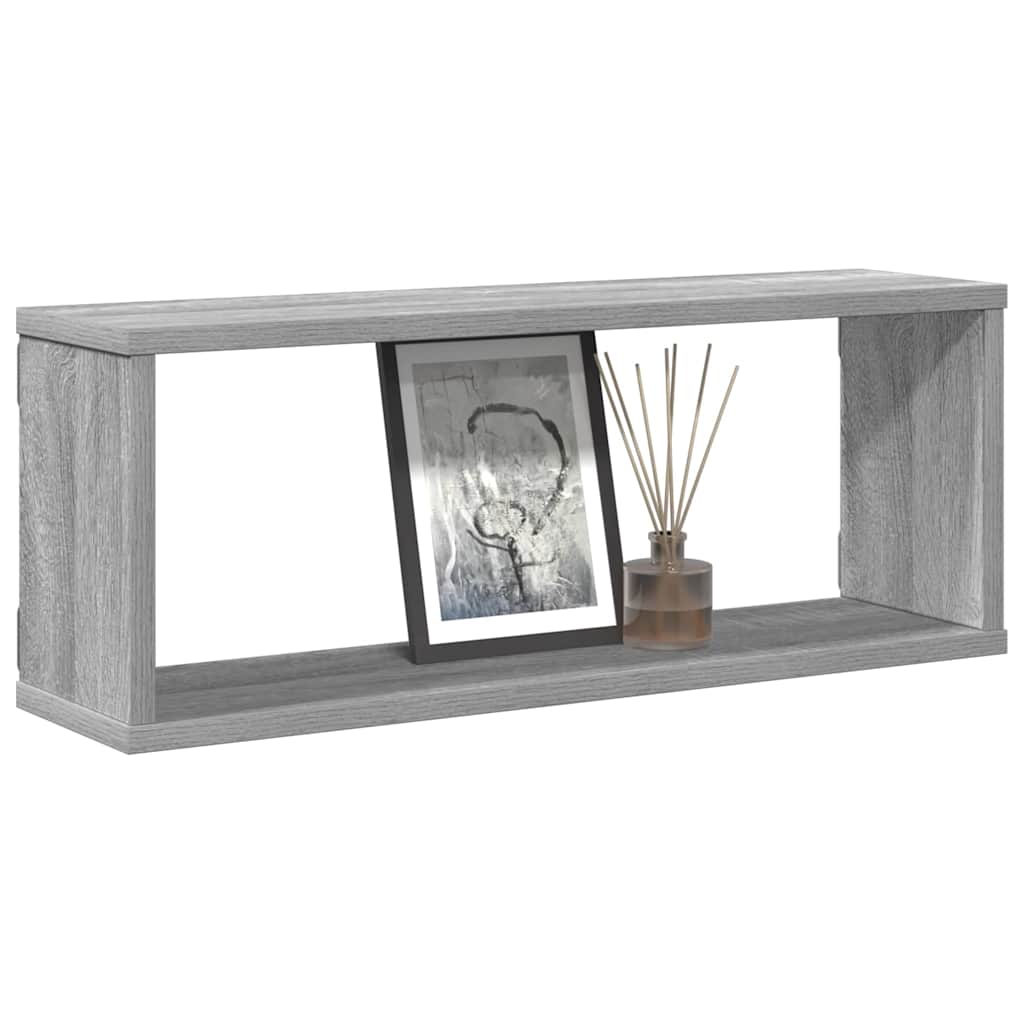 Wall Cube Shelves 4 pcs Grey Sonoma 60x15x23 cm Engineered Wood