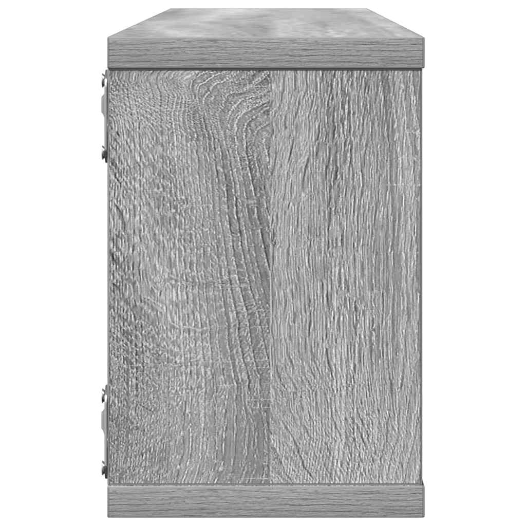 Wall Cube Shelves 4 pcs Grey Sonoma 60x15x23 cm Engineered Wood
