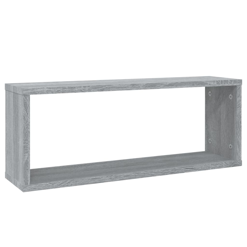 vidaXL Wall Cube Shelves 6 pcs Grey Sonoma 60x15x23 cm Engineered Wood