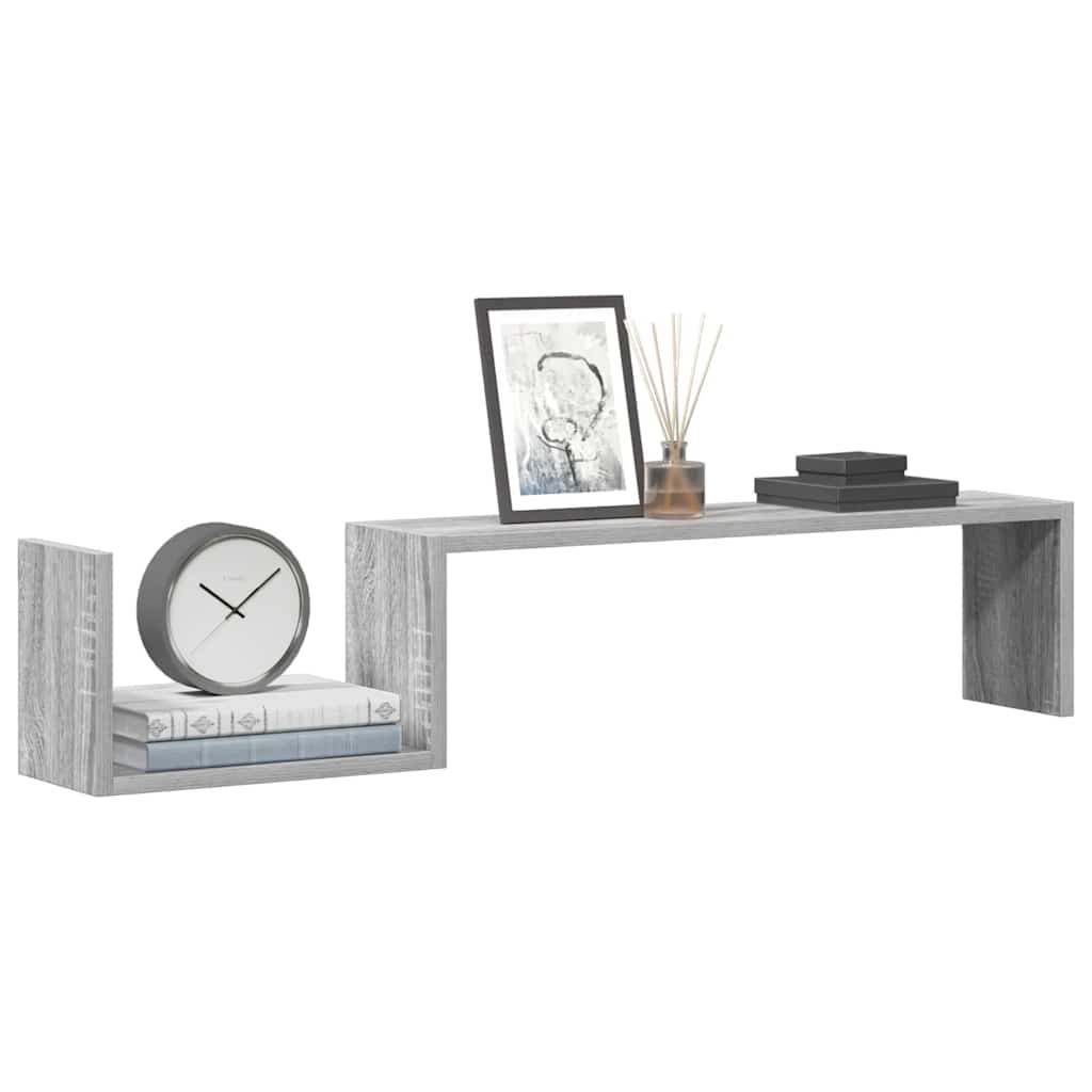 Wall Shelves 2 pcs Grey Sonoma 100x15x20 cm Engineered Wood