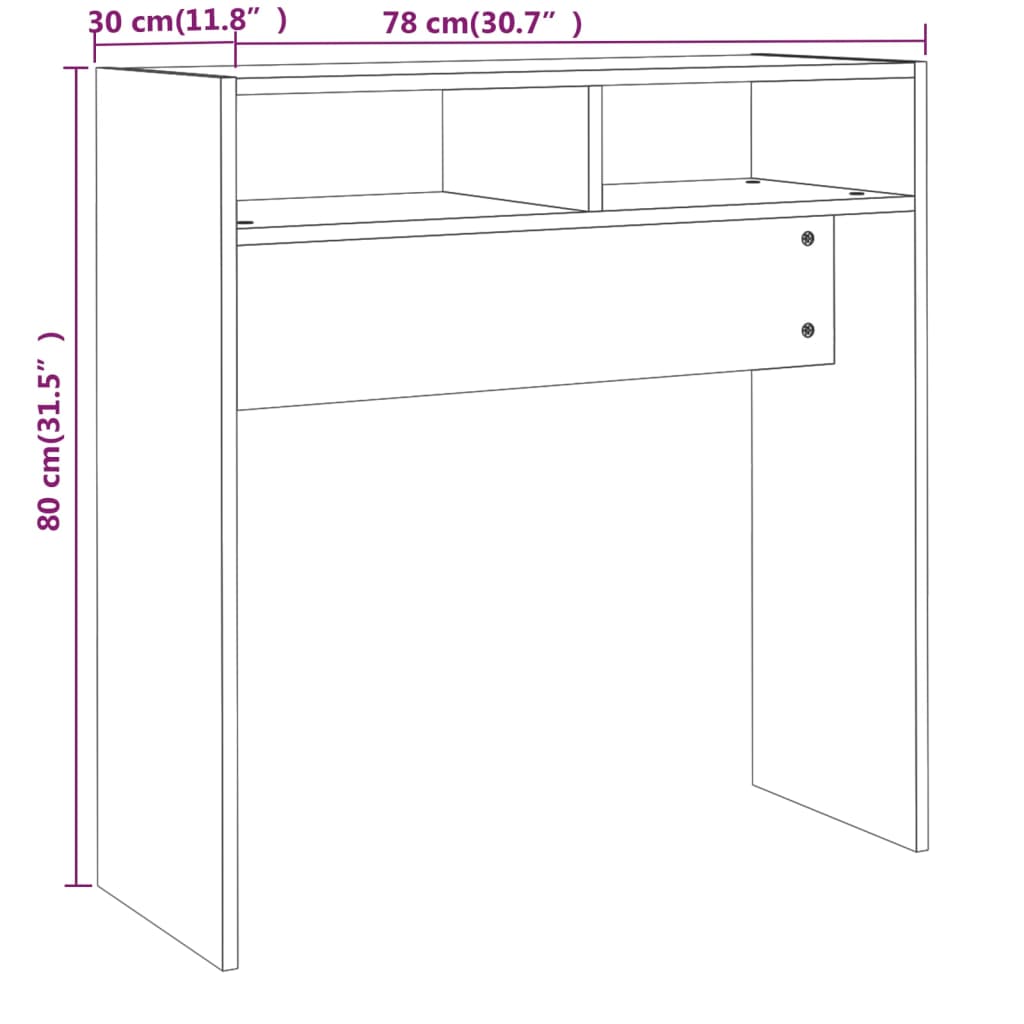 Console Table Smoked Oak 78x30x80 cm Engineered Wood