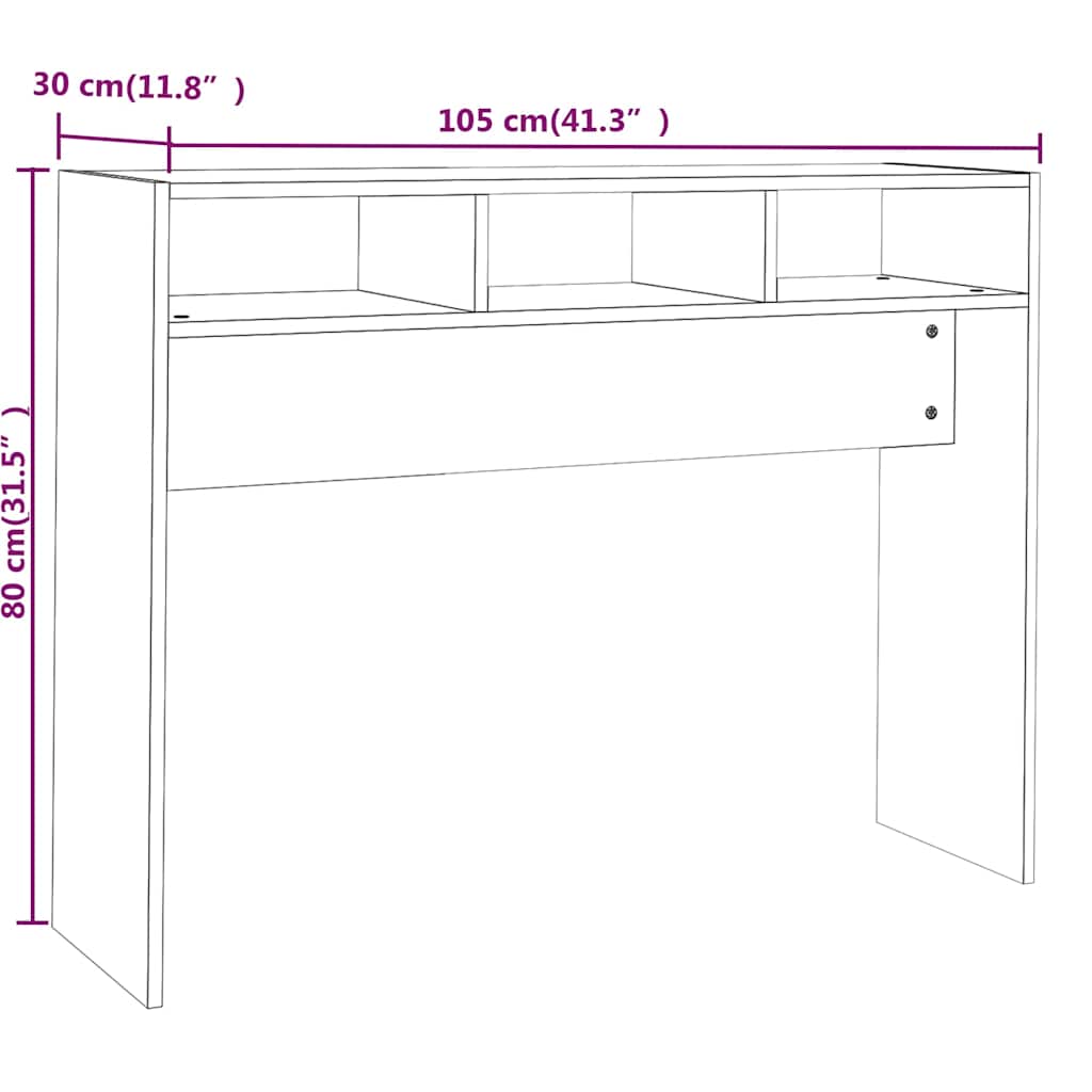 Console Table Smoked Oak 105x30x80 cm Engineered Wood
