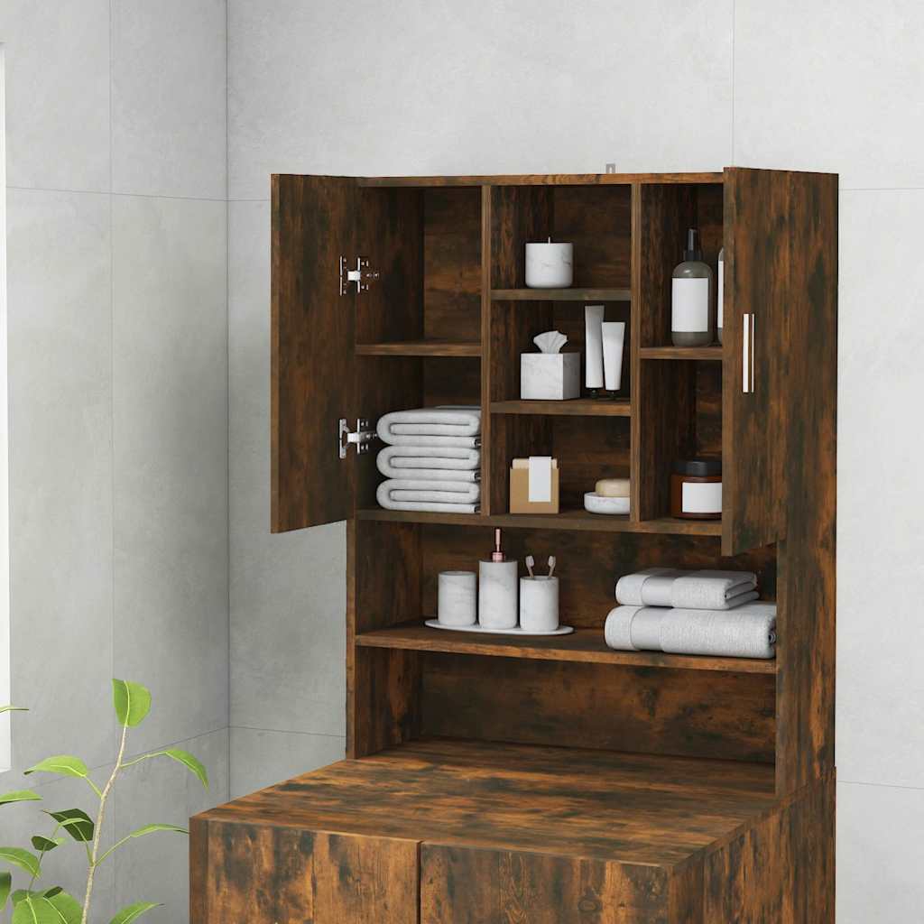 Washing Machine Cabinet Smoked Oak 70,5x25,5x90 cm