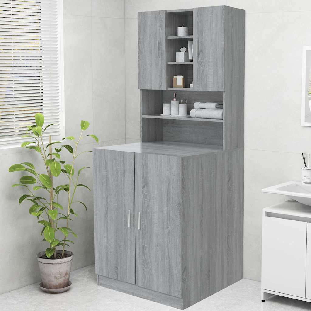 Washing Machine Cabinet Grey Sonoma 70,5x25,5x90 cm