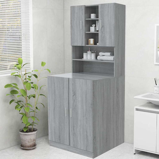 Washing Machine Cabinet Grey Sonoma 70,5x25,5x90 cm