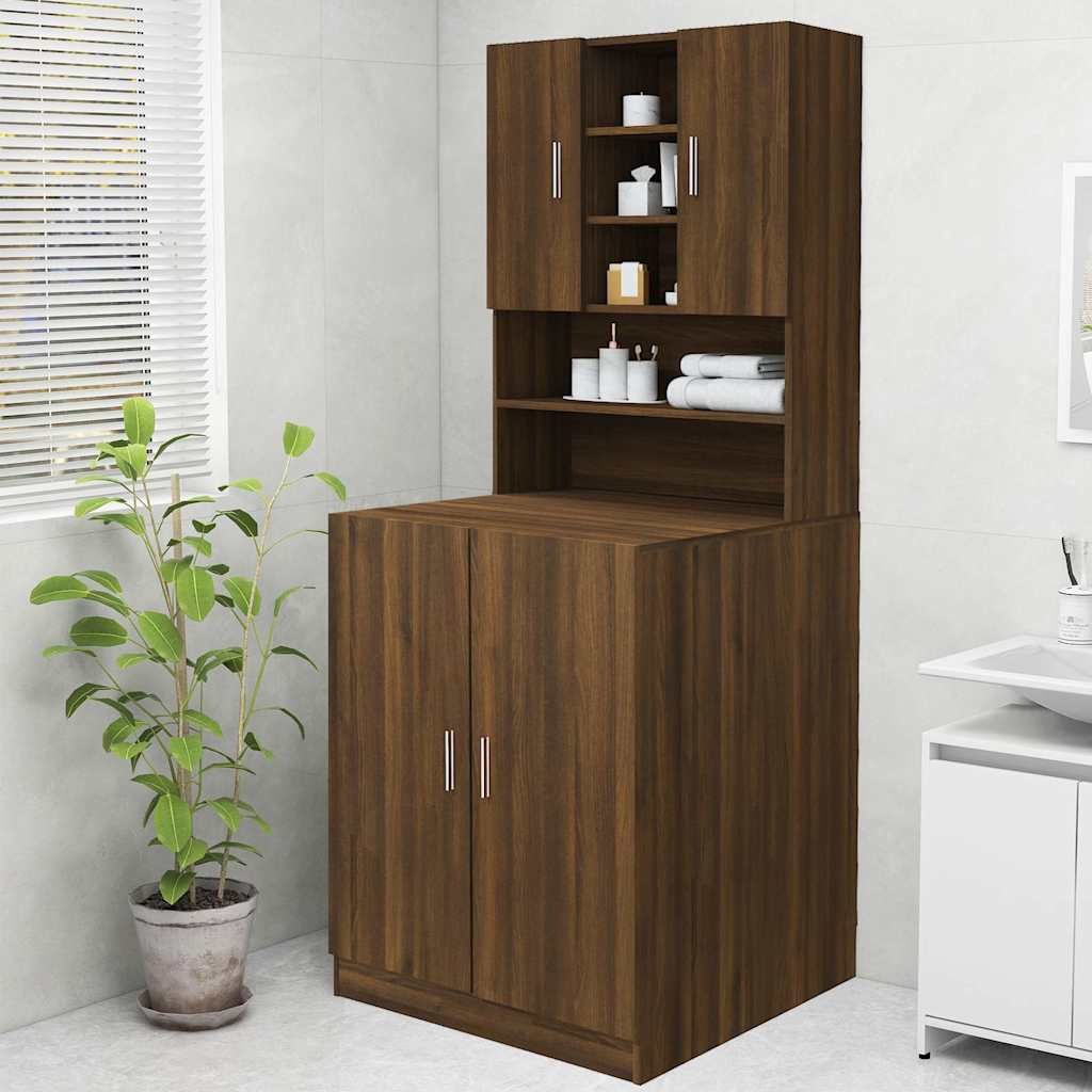 Washing Machine Cabinet Brown Oak 70,5x25,5x90 cm