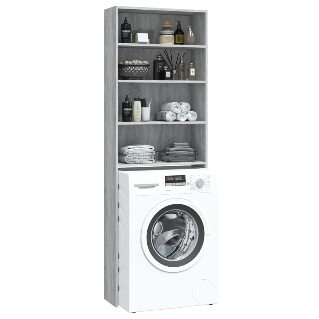 vidaXL Washing Machine Cabinet Grey Sonoma 64x24x190 cm