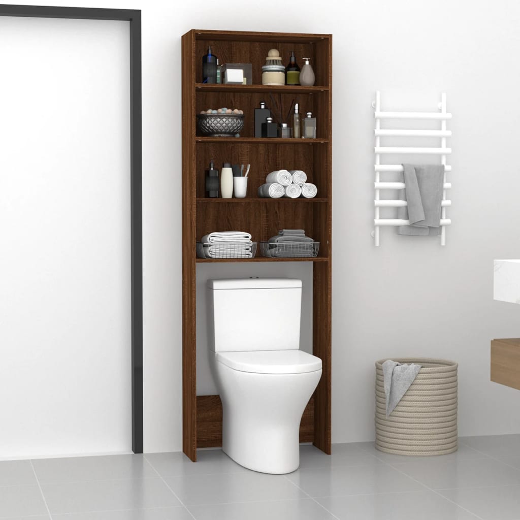 vidaXL Washing Machine Cabinet Brown Oak 64x24x190 cm