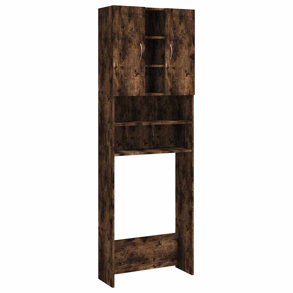 815957 vidaXL Washing Machine Cabinet Smoked Oak 64x25,5x190 cm
