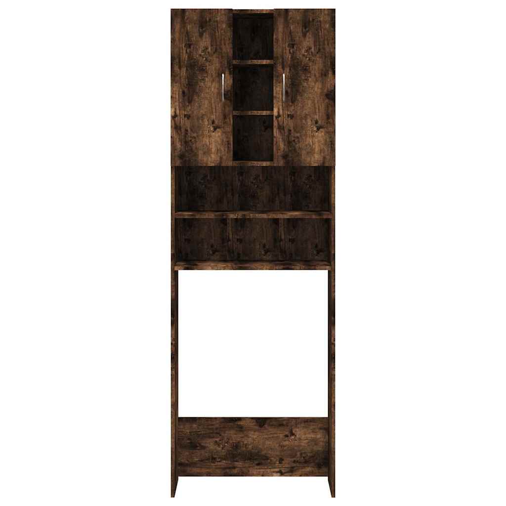 815957 vidaXL Washing Machine Cabinet Smoked Oak 64x25,5x190 cm