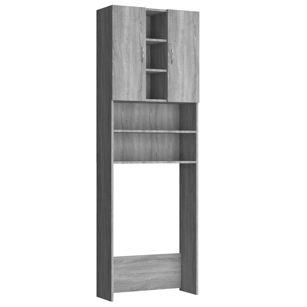 Washing Machine Cabinet Grey Sonoma 64x25,5x190 cm