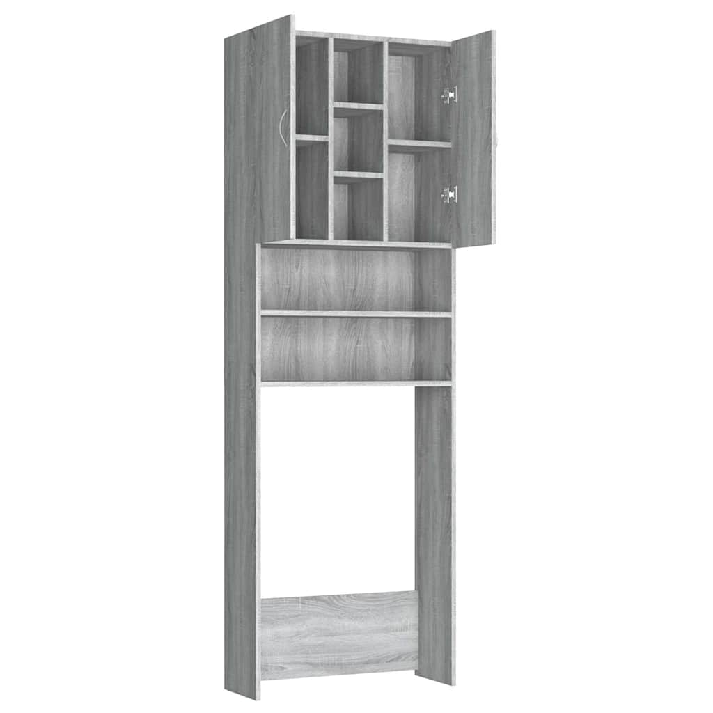 Washing Machine Cabinet Grey Sonoma 64x25,5x190 cm