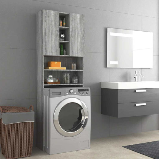 vidaXL Washing Machine Cabinet Grey Sonoma 64x25.5x190 cm