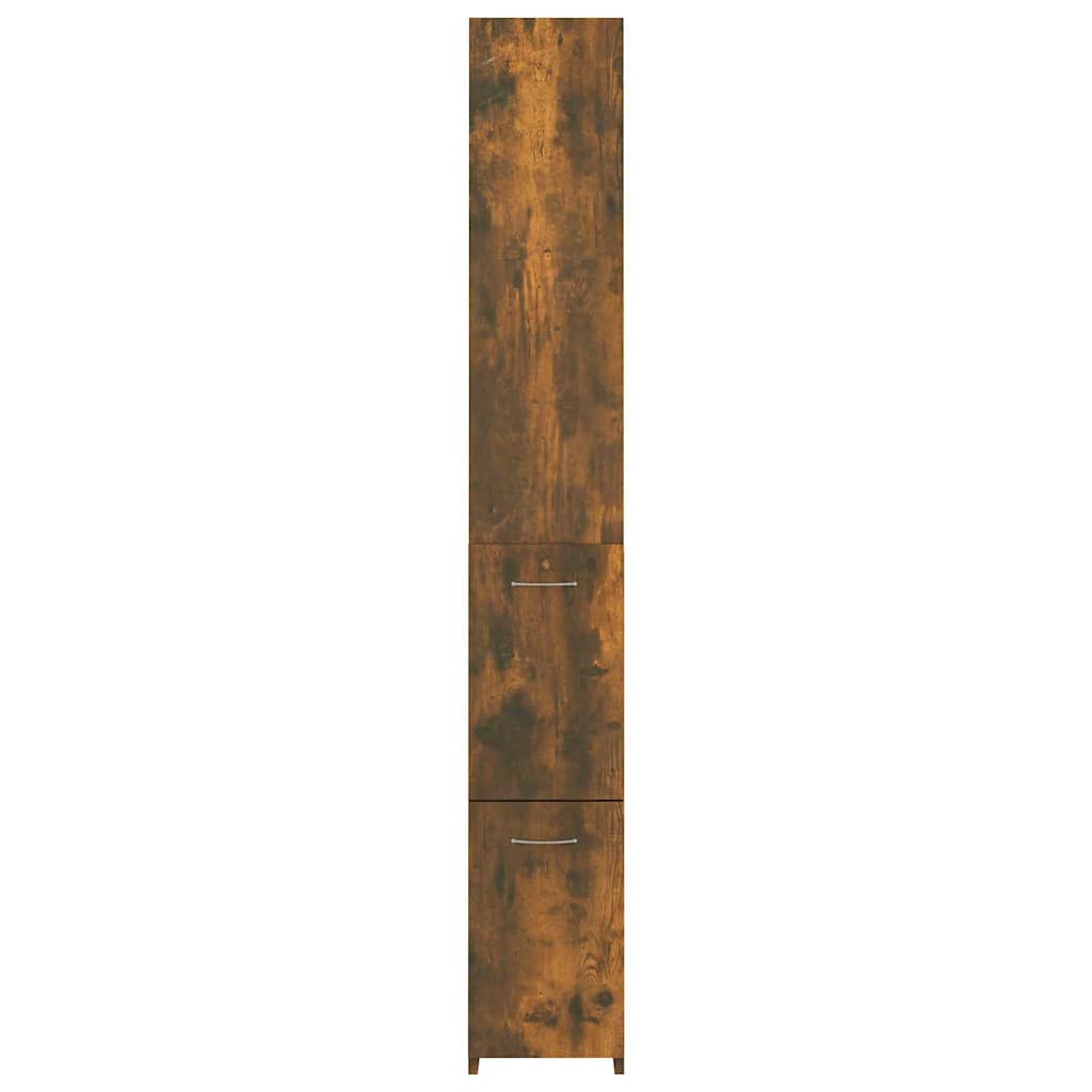 Bathroom Cabinet Smoked Oak 25x26,5x170 cm Engineered Wood