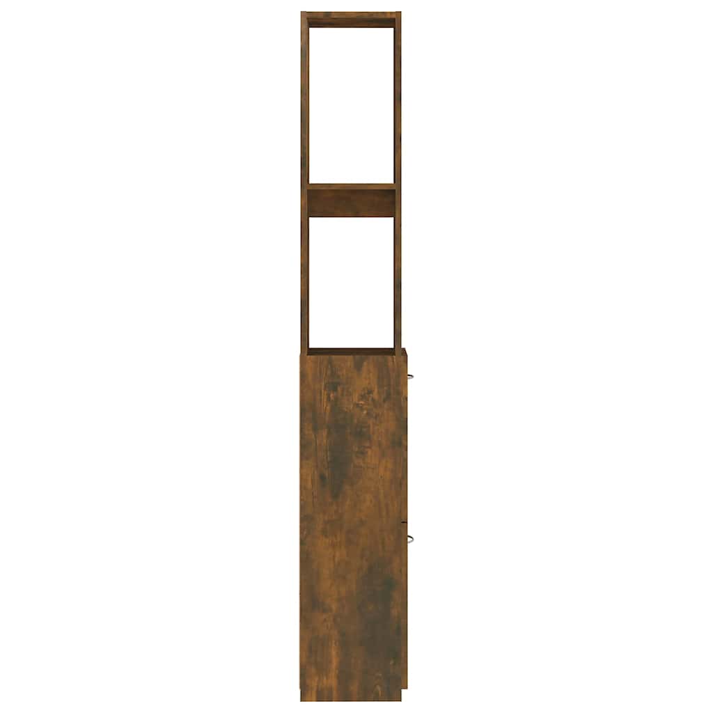 Bathroom Cabinet Smoked Oak 25x26,5x170 cm Engineered Wood