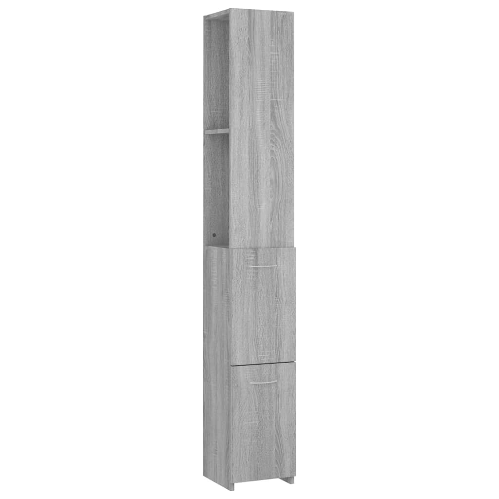 Bathroom Cabinet Grey Sonoma 25x26,5x170 cm Engineered Wood