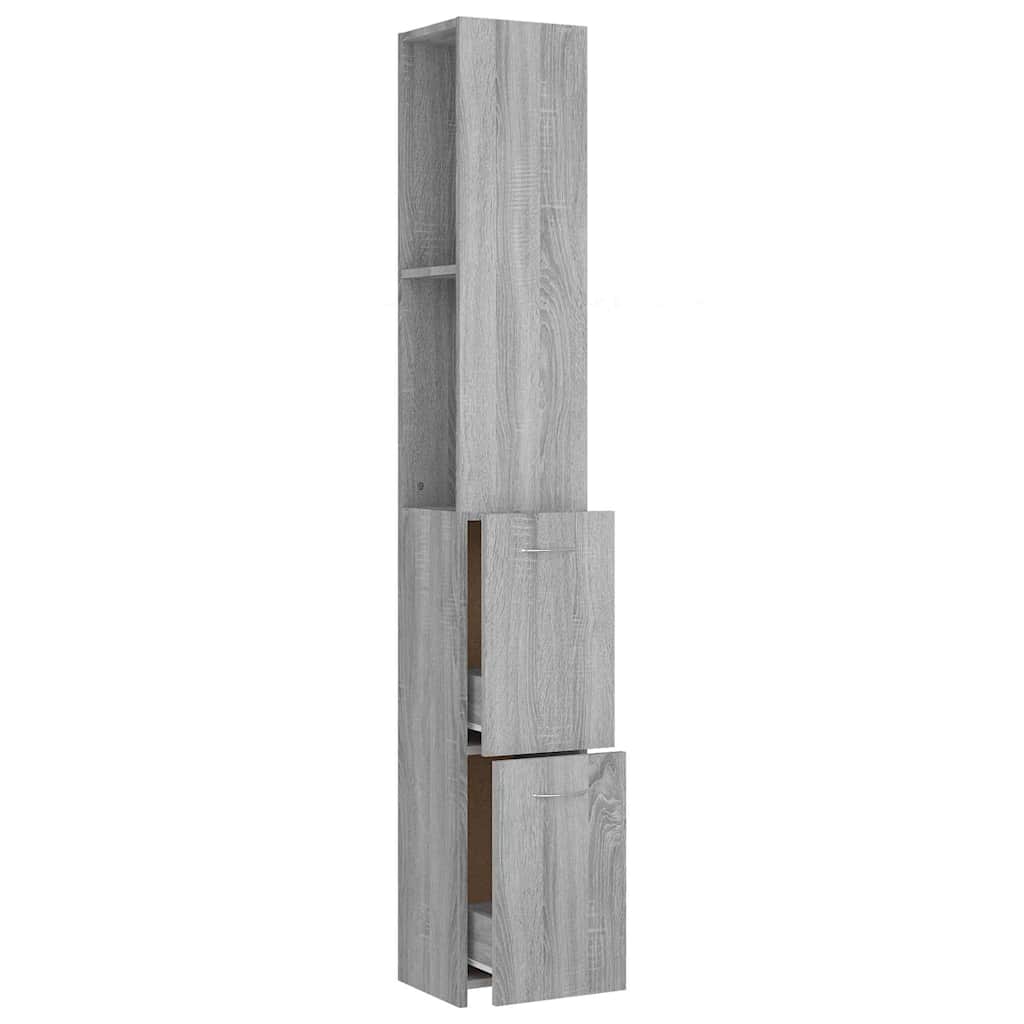 Bathroom Cabinet Grey Sonoma 25x26,5x170 cm Engineered Wood