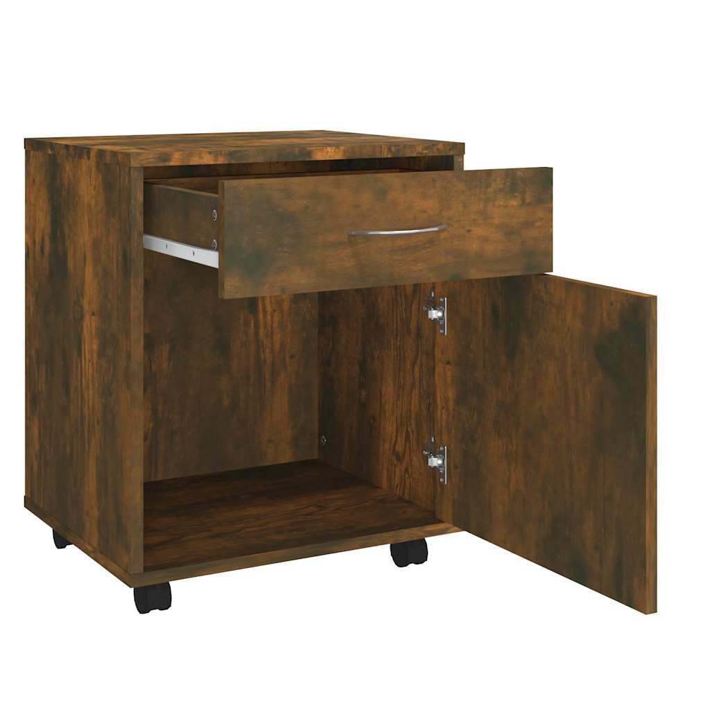 Rolling Cabinet Smoked Oak 45x38x54 cm Engineered Wood