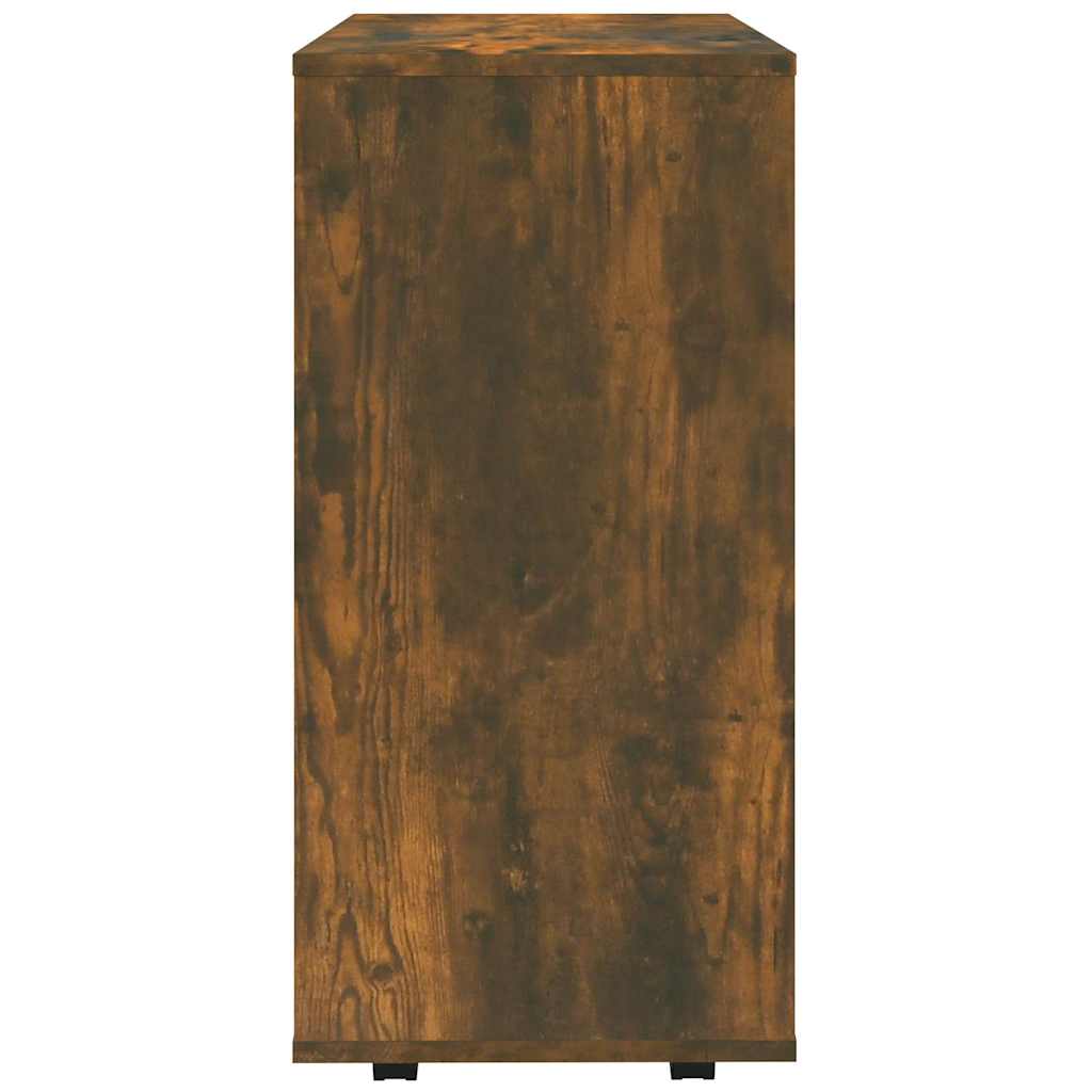 Rolling Cabinet Smoked Oak 60x35x75 cm Engineered Wood