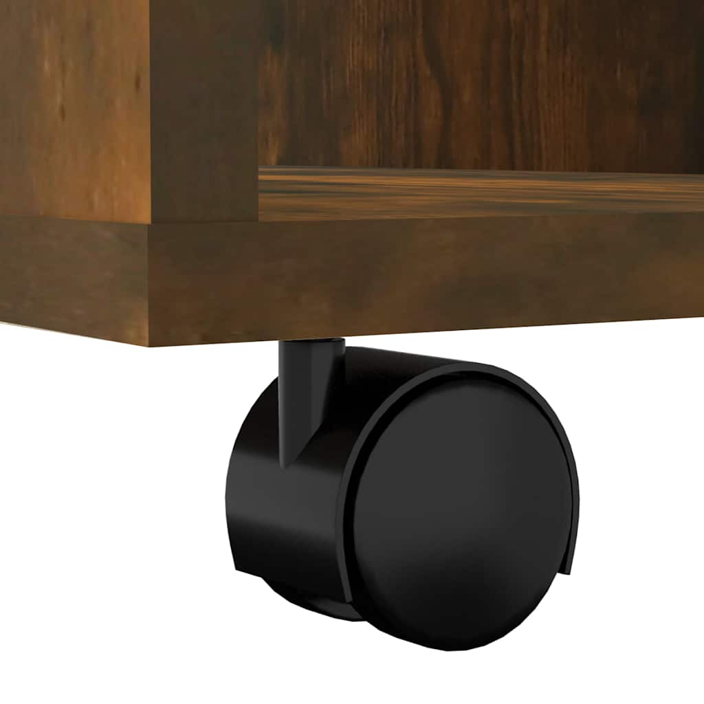 Rolling Cabinet Smoked Oak 60x35x75 cm Engineered Wood