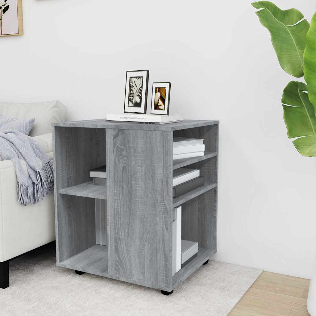 Rolling Cabinet Grey Sonoma 60x53x72 cm Engineered Wood