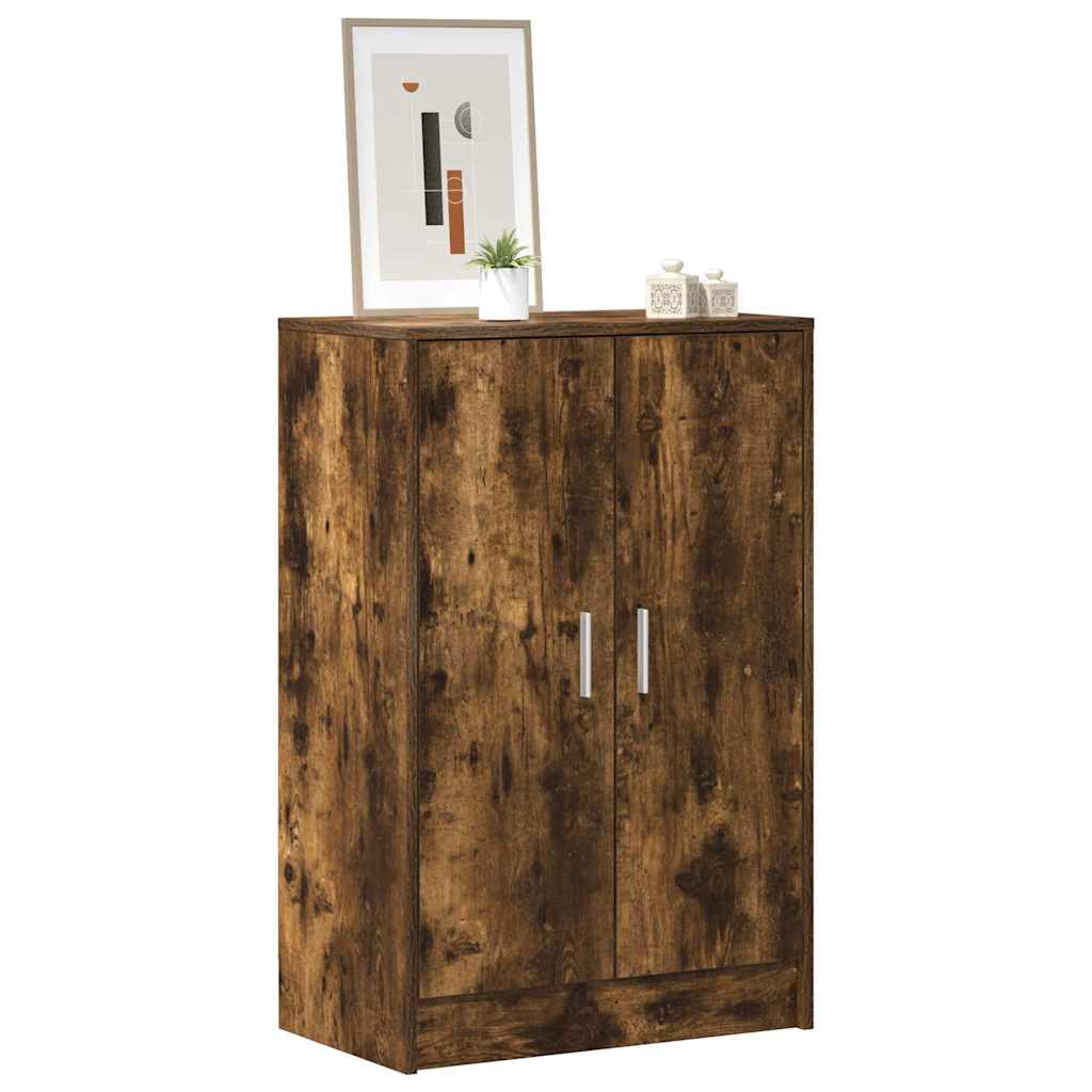 Shoe Cabinet Smoked Oak 60x35x92 cm Engineered Wood