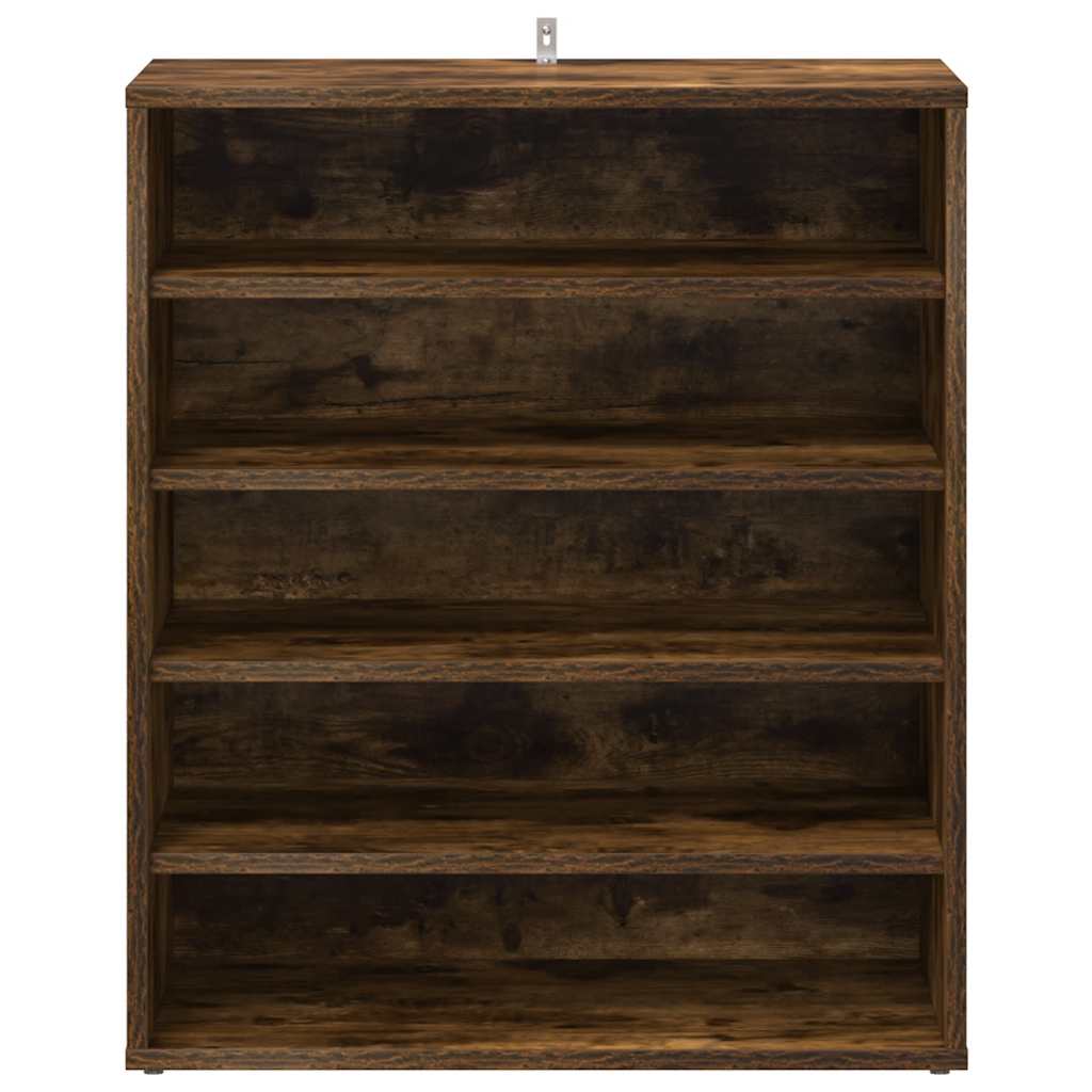 Shoe Cabinet Smoked Oak 60x35x70 cm Engineered Wood