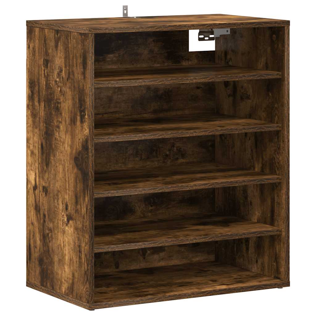 Shoe Cabinet Smoked Oak 60x35x70 cm Engineered Wood