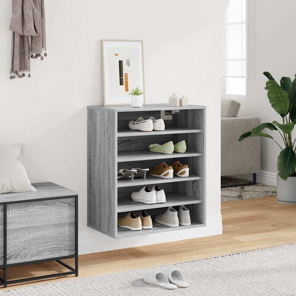 Shoe Cabinet Grey Sonoma 60x35x70 cm Engineered Wood